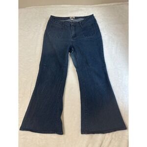 ADAM LEVINE The Beachcomber Womens Flared Jeans Dark Wash Size 11/12 Juniors
